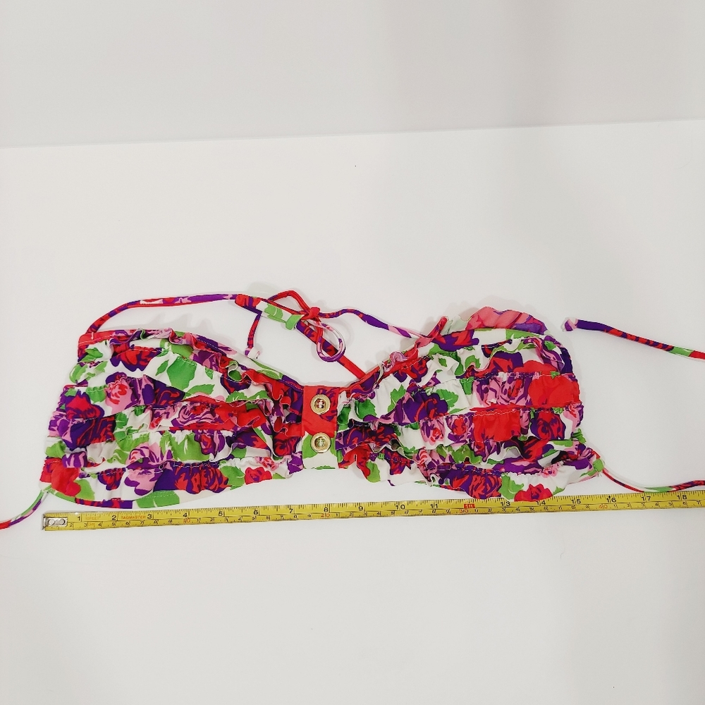 Junior Ruffled Floral Tie Bakini 2-pc Bathing Suit, Xhilaration Large - Picture 5 of 12